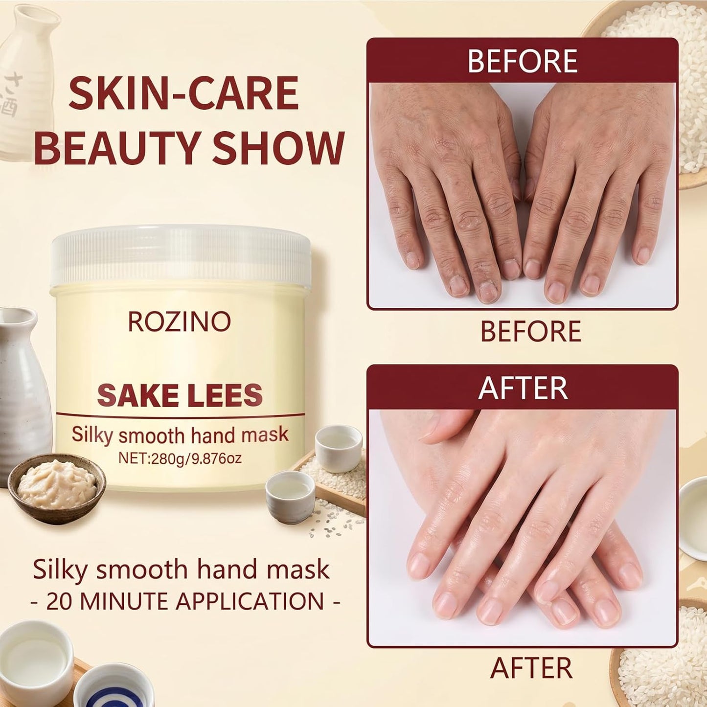 Sake Lees Deep Moisturizing Hand Mask